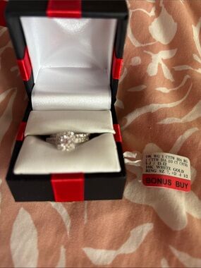 jcpenney White Gold Diamond Halo Ring with Cushion Center